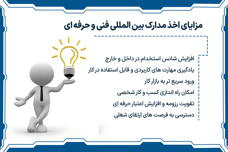 مزایای اخذ مدارک بین المللی فنی و حرفه‌ ای